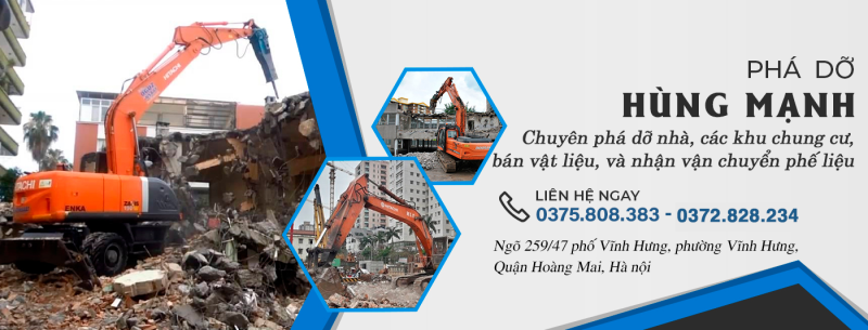 Dịch vụ phá dỡ công trình, phá dỡ nhà uy tín giá rẻ tại Hà Nội